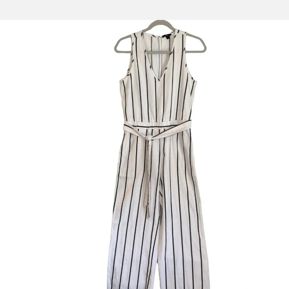 Drew Anthropologie Striped Wide Leg Cropped Jumpsuit Women’s Medium